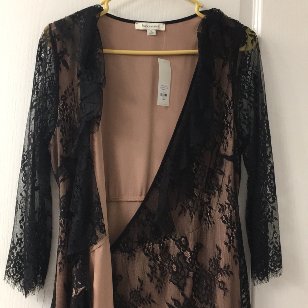 NWT !! Black Lace Wrap Dress